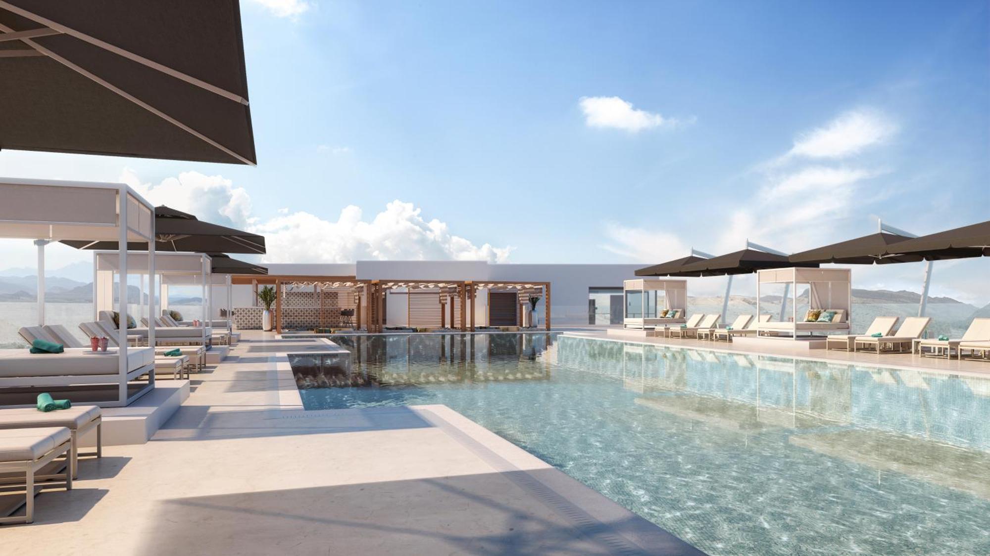 Moevenpick Hotel & Apartments Ghala Маскат Екстериор снимка The rooftop pool at the hotel